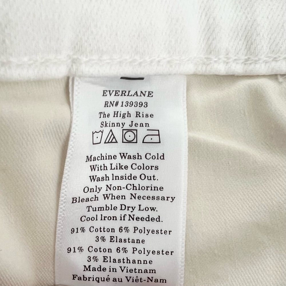 Everlane The High Rise Skinny Jeans WHT SZ 25 Preppy Ankle Summer Vacay Classic - Picture 9 of 10